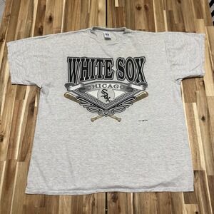 Vintage Chicago White Sox Shirt Mens XL Gray Logo 7 MLB Baseball 90s